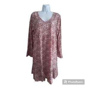 Made With Love, Women's Lightweight Dress. Red and White, Size Large